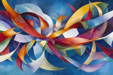 Colorful abstract canvas art painting in vibrant hues