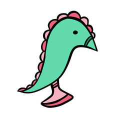 Ilustração Vetorial caricatura, ave, animais, ilustração, vector, galinha, bonito, dinossauro, ícon, fazenda, animais, aves domésticas, galo, desenho, arte, divertimento, bico, caracter, cômico, dragã