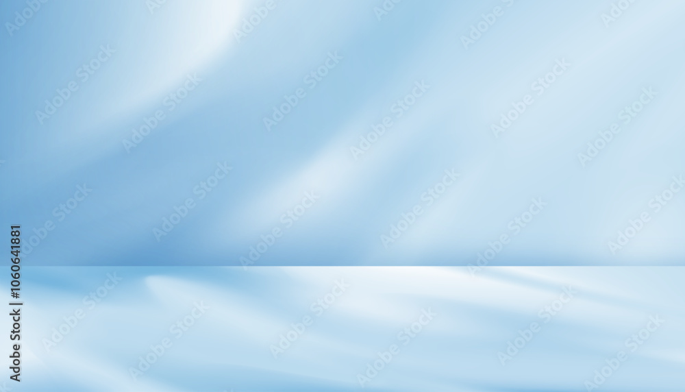 Aufkleber background blue light refraction texture overlay on white wall for product present,3d studio room an