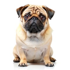 Obraz premium Pug dog isolated on a white background full hd 4k and 8k photo download