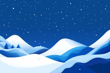 Obraz premium Blue abstract banner with snowfall and white snowflakes, space for text in the middle, Christmas, New Year, template, website header, aesthetic view, scenic view, empty space, blurred, magical winter