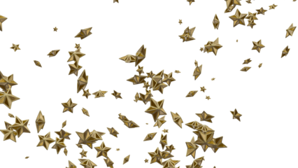 stars rain isolated on white