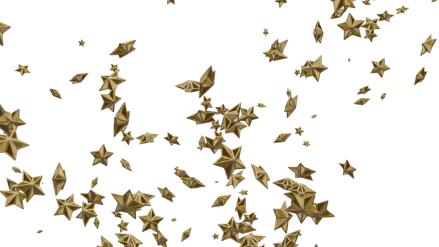 stars rain isolated on white