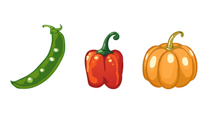 Colorful Cartoon Vegetables for Creative Projects