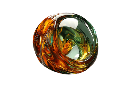 Big Hole Glass Bead on transparent background.