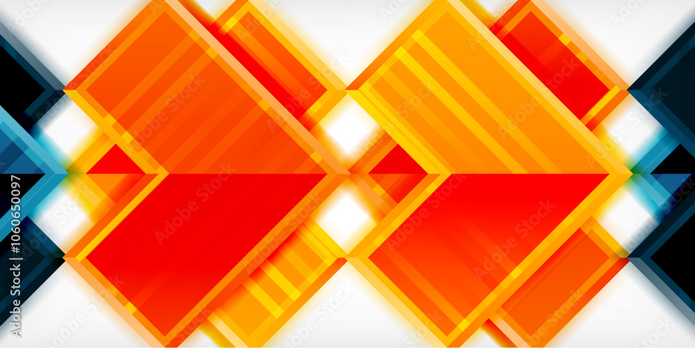 Poster Arrow symbols created with 3d effects and line texture geometric abstract background