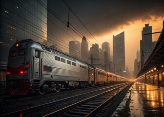 Naklejka premium Gritty Urban Modernism: Industrial Style Metallic Machine in an Urban Setting with Sleek Design