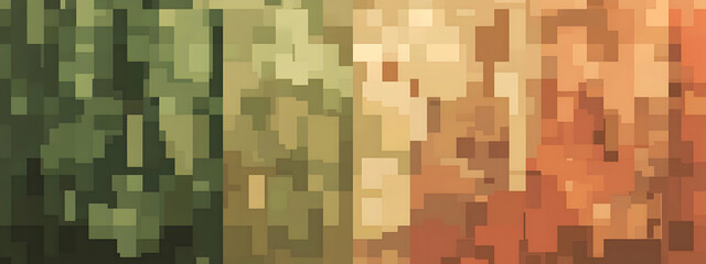 Fototapeta premium Abstract background design with digital pixelated patterns in muted earth tones, echoing retro aesthetics
