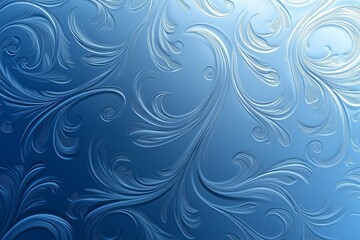 Christmas blue background with frozen pattern, empty space for text, postcard, frosty pattern, greeting card, texture, colourful festive design, ice ornament, frost on window, template.