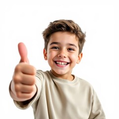 Boy with thumbs up Isolated