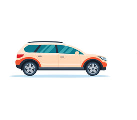 Fototapeta premium Ilustrasi datar mobil