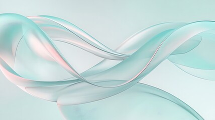 Naklejka premium Elegant Abstract Flowing Wave Background with Soft Pastel Colors in Calming Blue and Pink Tones. Gentle Fluid Shapes for a Modern Design Aesthetic
