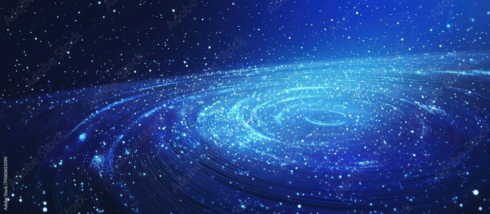 Poster computer blue abstract mesh background with circles, lines and shapes