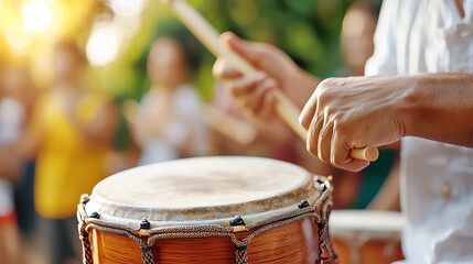 Fototapeta premium Celebrating culture the vibrant rhythm of traditional chinese drums in action