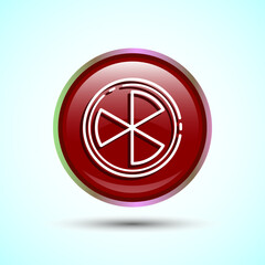 Radiation icon design illustration, Biological hazard icon, Red Color Round Button Design