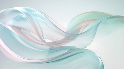 Obraz premium Elegant Abstract Flowing Wave Background with Soft Pastel Colors in Calming Blue and Pink Tones. Gentle Fluid Shapes for a Modern Design Aesthetic