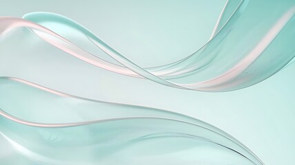 Fototapeta premium Elegant Abstract Flowing Wave Background with Soft Pastel Colors in Calming Blue and Pink Tones. Gentle Fluid Shapes for a Modern Design Aesthetic
