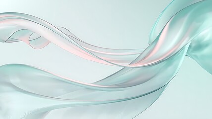 Elegant Abstract Flowing Wave Background with Soft Pastel Colors in Calming Blue and Pink Tones. Gentle Fluid Shapes for a Modern Design Aesthetic