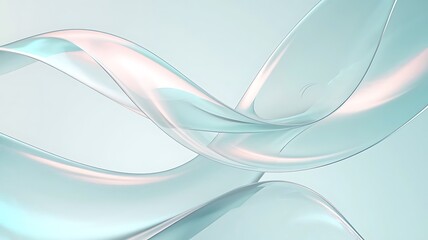 Obraz premium Elegant Abstract Flowing Wave Background with Soft Pastel Colors in Calming Blue and Pink Tones. Gentle Fluid Shapes for a Modern Design Aesthetic