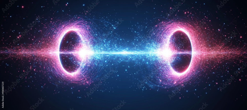 Sticker wormhole theory concept visual. science astronomy. generative ai technology.