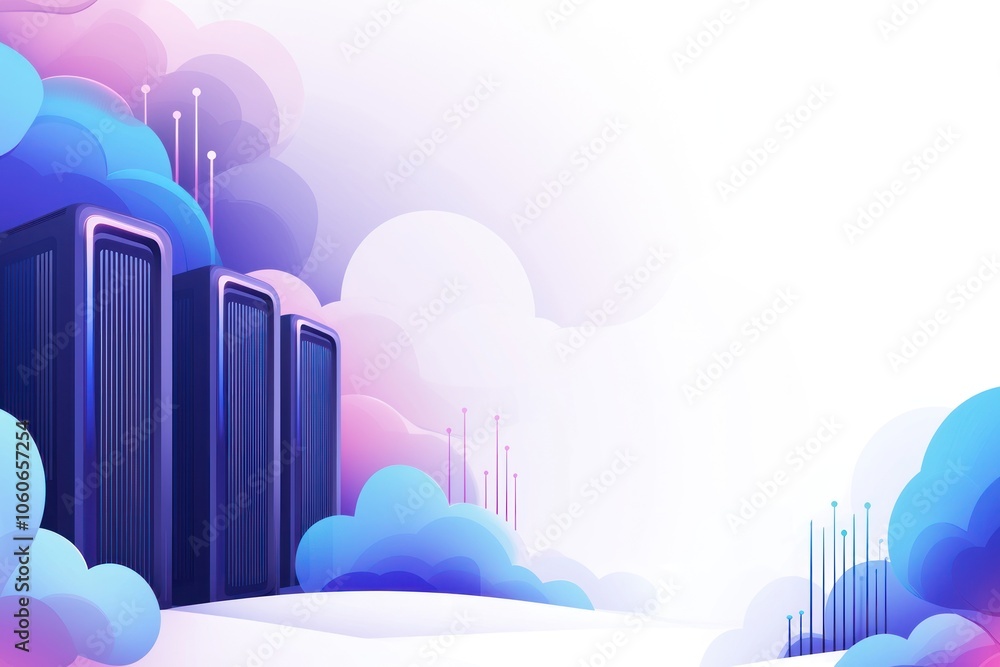 Aufkleber abstract illustration of servers in a cloud computing environment