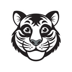 Tiger head silhouette vector art illustration .