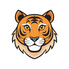 Tiger head silhouette vector art illustration .