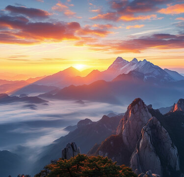 Sunrise in the mountion 