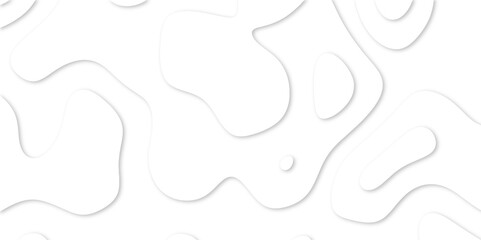 Abstract White paper cut background with lines. Topographic map in contour line light topographic topo contour map. white line drawing geometric paper art design. 3d papercut decoration textured. maps