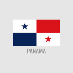 Panama flag icon. The country sign. Rectangle shape. Vector image.