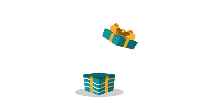 normal mode and green screen, open gift box animation