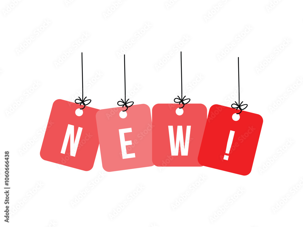 Poster label new design symbol vector on transparent background