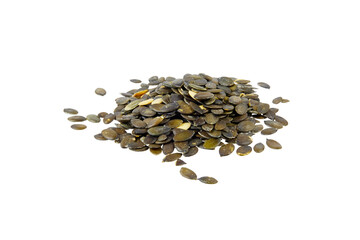 pile of pumpkin seeds isolated on white or transparent png