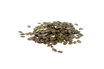 pile of pumpkin seeds isolated on white or transparent png
