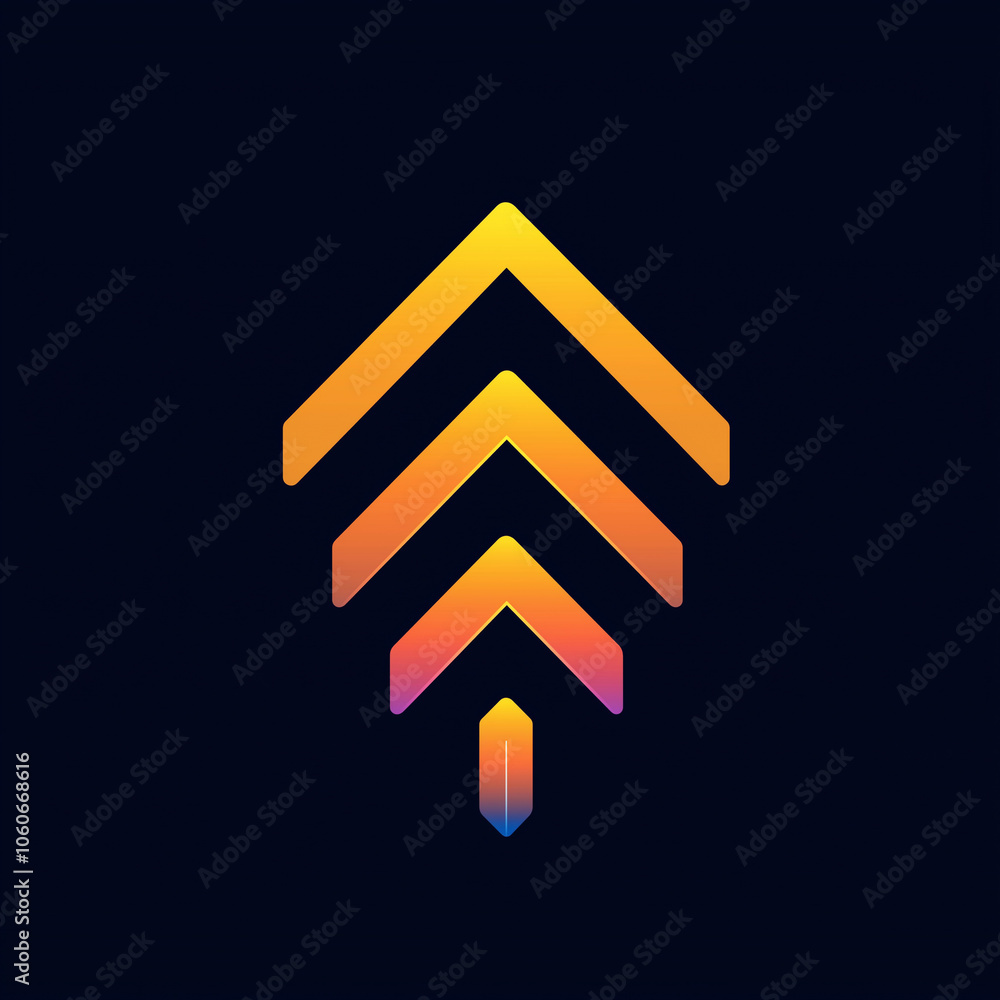 Poster abstract gradient arrow icon design