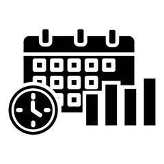 Calendar Graph Glyph Icon