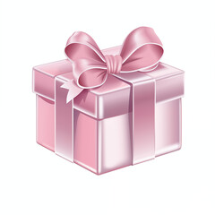 A beautifully wrapped pink gift box with a ribbon waiting for celebration at a party