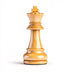 Fototapeta premium This beautifully crafted wooden chess king symbolizes strategy and artistry inspiring enthusiasts and collectors alike.
