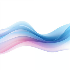 Obraz premium Soft blue and pink waves gracefully flow across a clean white background in this abstract artwork