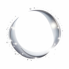 A sparkling crescent moon surrounded by stars and bubbles in a whimsical nighttime setting