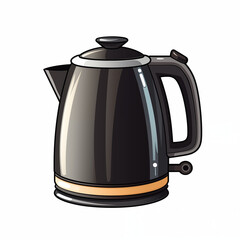 A sleek black kettle sits stylishly on a kitchen counter ready for brewing tea or coffee