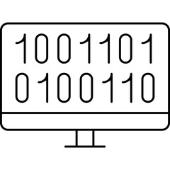 Computer binary code single vector icon 