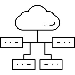Multiple Cloud server single vector icon 