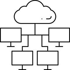 Cloud and server data single vector icon 
