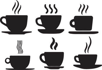 Cup icon for coffee and tea silhouette