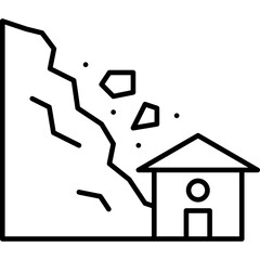 Landslide single vector icon 