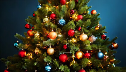 christmas tree looks beautiful decorated colorful holiday bulbs