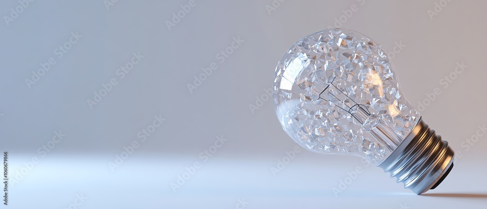 Poster engaging 3d visualization of a lightbulb filled with handdrawn business sketches on a pristine white