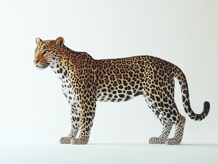 Naklejka premium Leopard, white isolate background