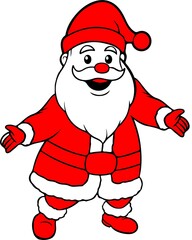 Santa christmas typography clip art design on plain white transparent isolated background for card, shirt, hoodie, sweatshirt, apparel, card, tag, mug, icon, poster or badge